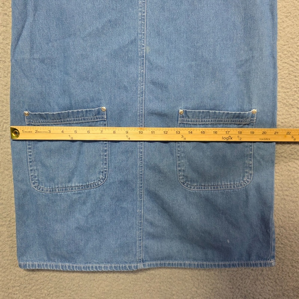 Vintage Erikas Casual Denim Mini Dress Medium Pockets 90s Summer - Picture 5 of 10